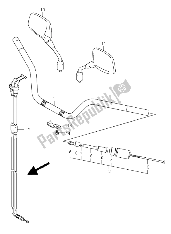 All parts for the Handlebar of the Suzuki DL 1000 V Strom 2006