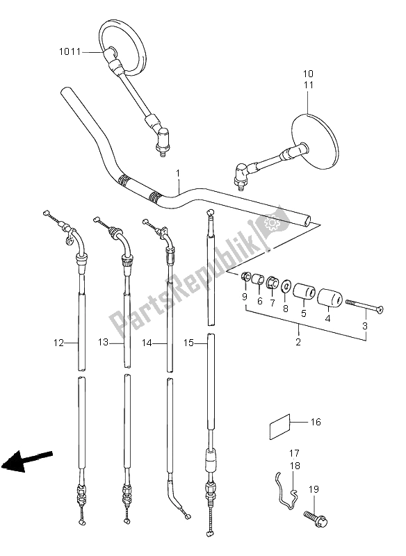 Todas as partes de Guidão do Suzuki GSF 600S Bandit 1997