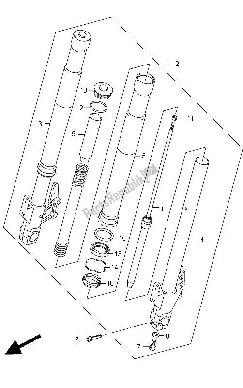 Tutte le parti per il Ammortizzatore Anteriore del Suzuki VZ 1500 Intruder 2010