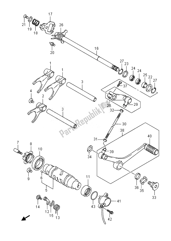 Todas las partes para Cambio De Marchas de Suzuki GSF 1250 SA Bandit 2014