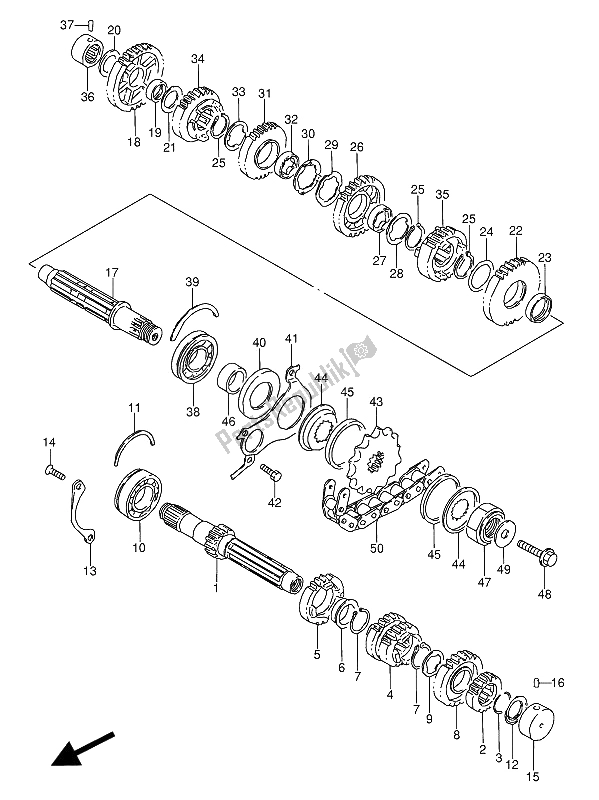 Tutte le parti per il Trasmissione del Suzuki GSX 600 FUU2 1993