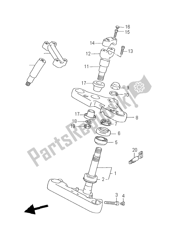 Tutte le parti per il Gambo Dello Sterzo del Suzuki VS 600 Intruder 1996