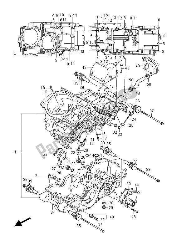 Tutte le parti per il Carter del Suzuki VZR 1800 NZR M Intruder 2012