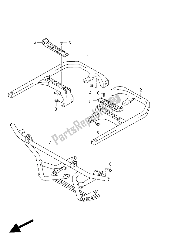 All parts for the Footrest of the Suzuki LT A 750 XPZ Kingquad AXI 4X4 2009