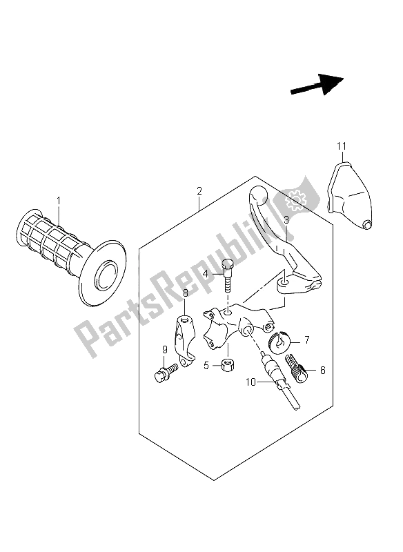 Tutte le parti per il Leva Maniglia Sinistra del Suzuki DR Z 400S 2005