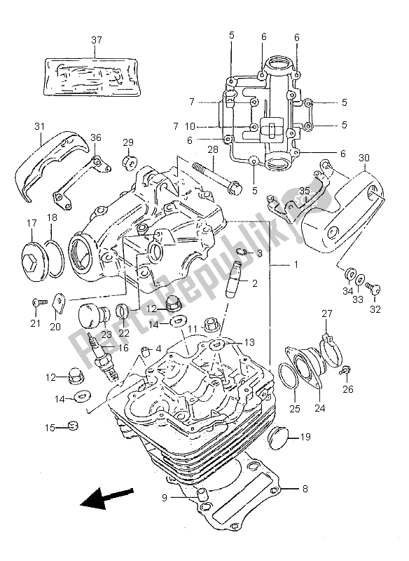 Todas las partes para Cabeza De Cilindro de Suzuki GZ 125 Marauder 1999