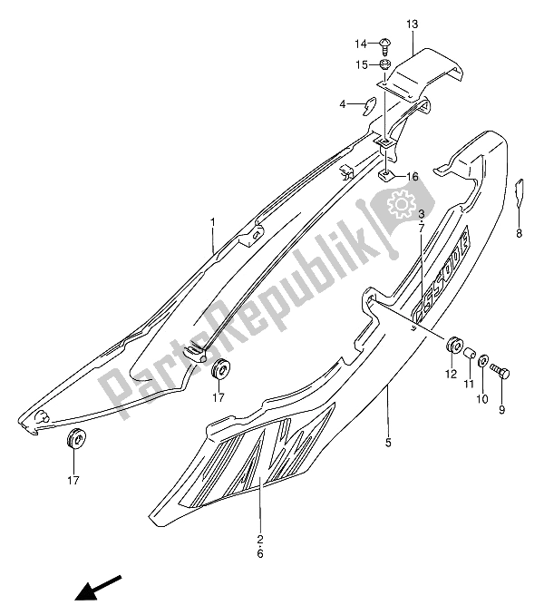 Todas as partes de Tampa Da Moldura do Suzuki GS 500 EU 1993