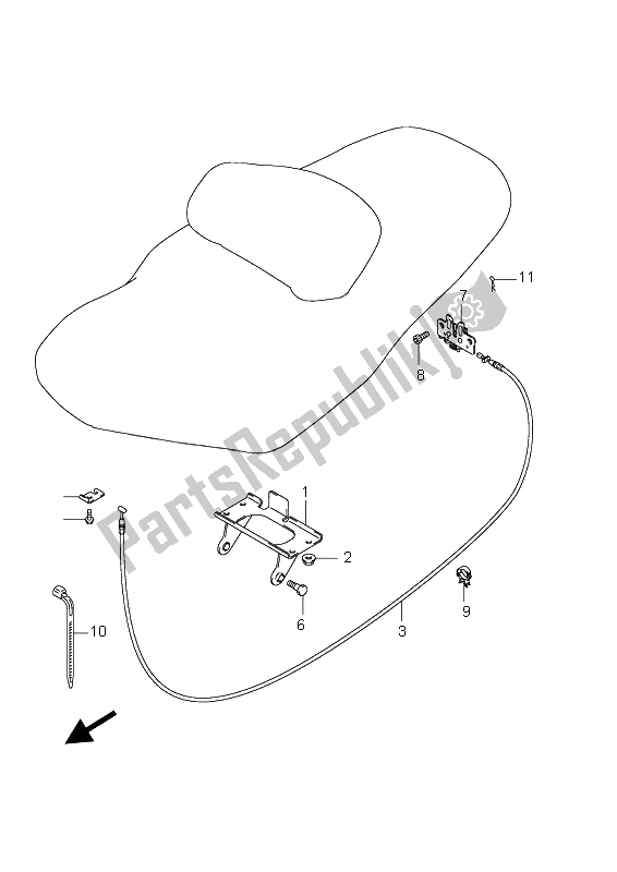 All parts for the Seat Support Bracket of the Suzuki AN 650 AAZ Burgman Executive 2008