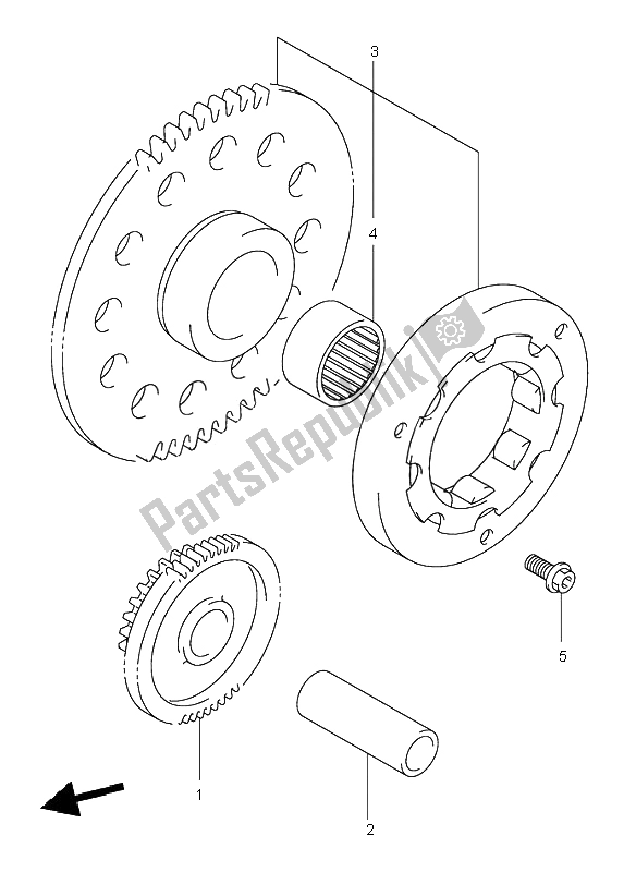 Tutte le parti per il Frizione Di Avviamento del Suzuki VL 125 Intruder 2002