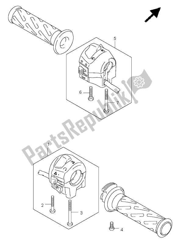 Toutes les pièces pour le Interrupteur De Poignée (sv1000-u1-u2) du Suzuki SV 1000 NS 2003