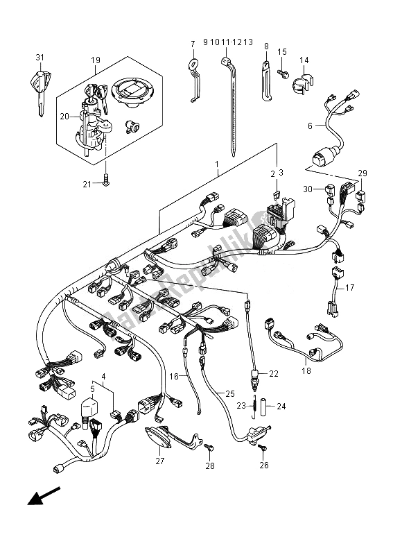 Todas las partes para Mazo De Cables (gsx-1000uf) de Suzuki GSX R 1000 2014