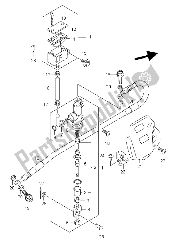 Wszystkie części do Tylny Cylinder G?ówny Suzuki DR Z 400E 2006