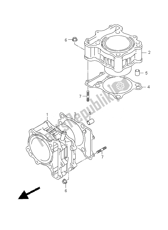 Tutte le parti per il Cilindro del Suzuki DL 650A V Strom 2010