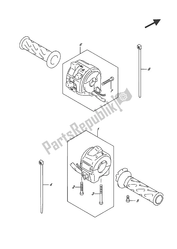 Tutte le parti per il Interruttore Maniglia del Suzuki RV 125 2016