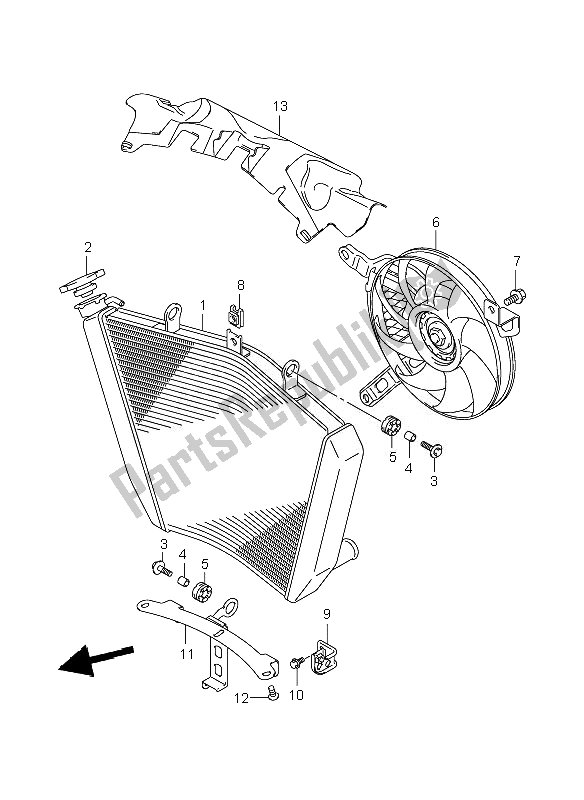 Toutes les pièces pour le Radiateur du Suzuki GSX R 1000 2007