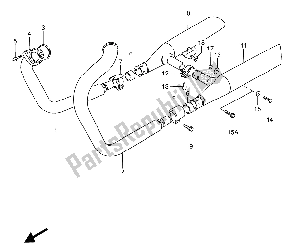 Toutes les pièces pour le Silencieux du Suzuki VS 800 GL Intruder 1992