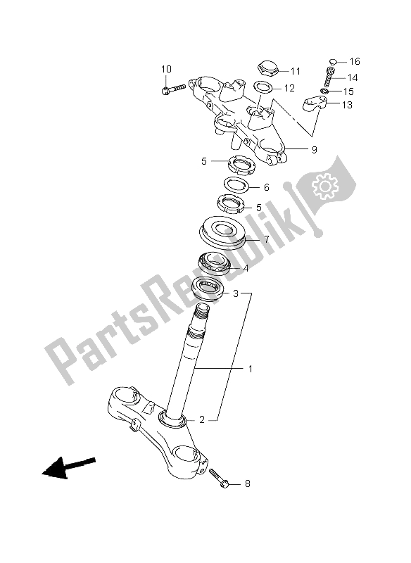 All parts for the Steering Stem of the Suzuki DL 650A V Strom 2009