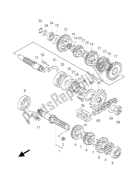 All parts for the Transmission of the Suzuki GZ 250 Marauder 2007