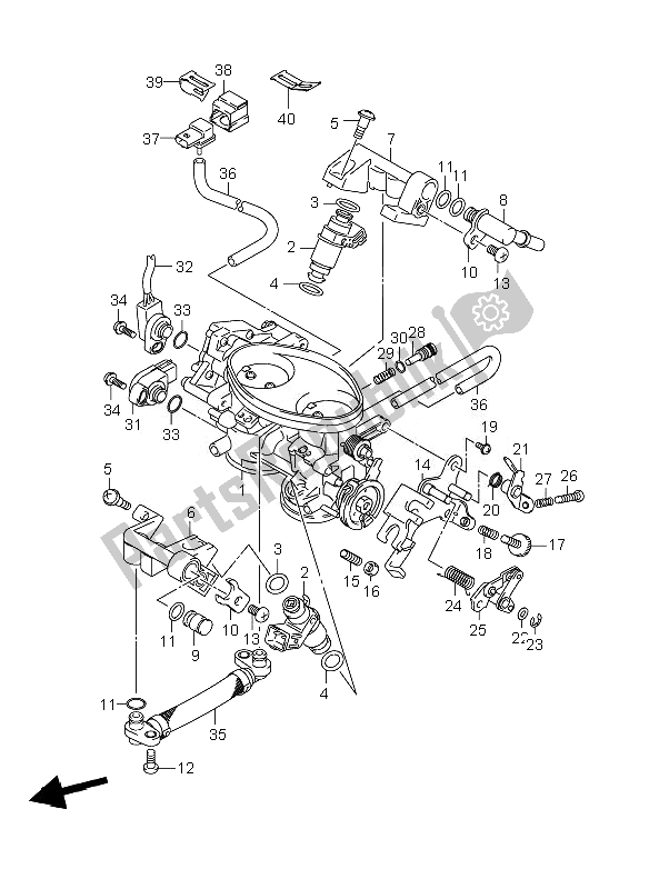 All parts for the Throttle Body of the Suzuki VL 800C Volusia 2007