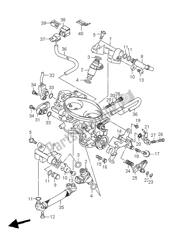 All parts for the Throttle Body of the Suzuki VL 800C Volusia 2007