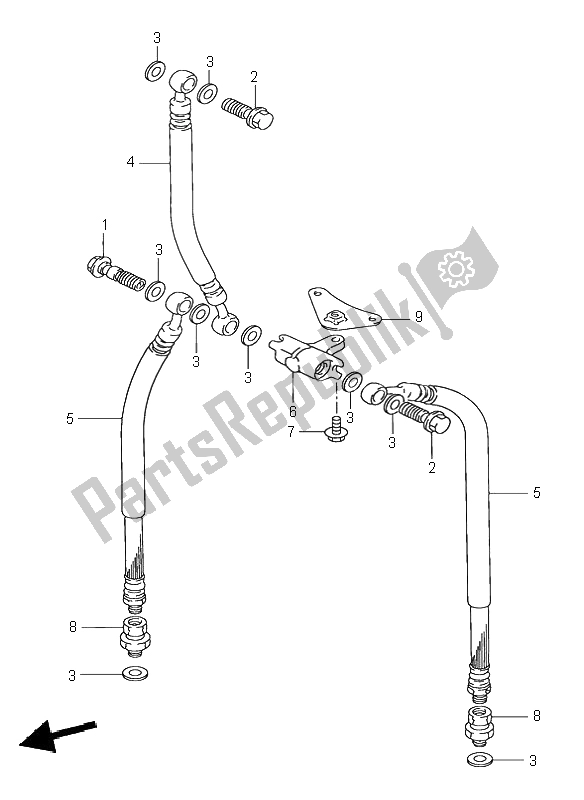 Tutte le parti per il Tubo Freno Anteriore del Suzuki GSX 750F 1995