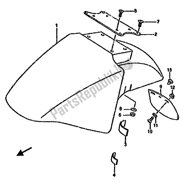 Todas las partes para Guardabarros Delantero de Suzuki GSX 750F 1992