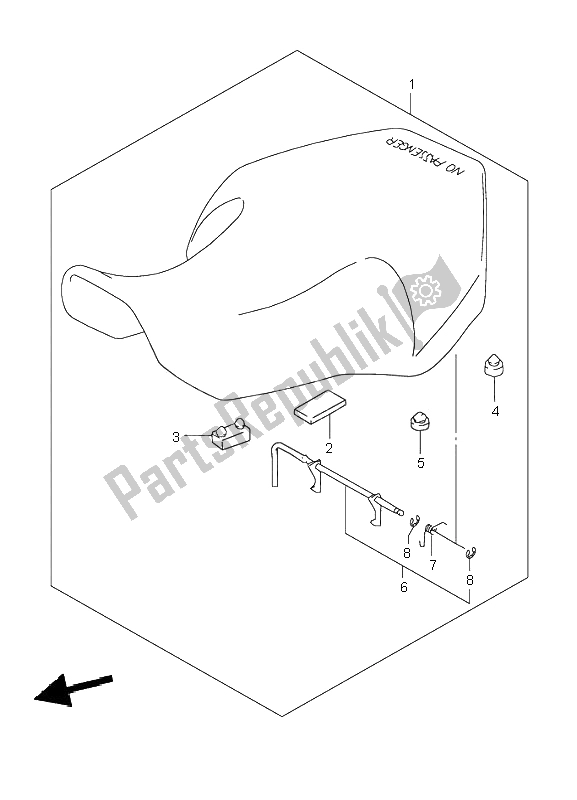 All parts for the Seat of the Suzuki LT 80 Quadsport 2005