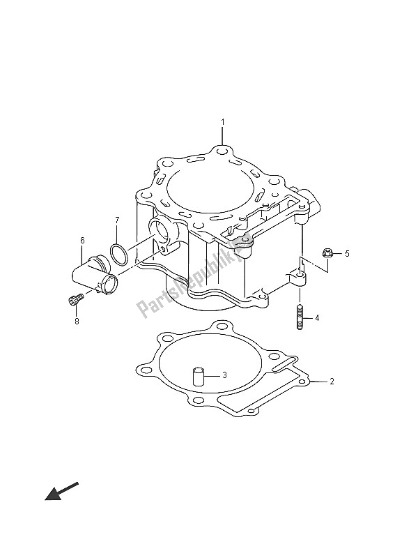 All parts for the Cylinder of the Suzuki LT A 750 XPZ Kingquad AXI 4X4 2016