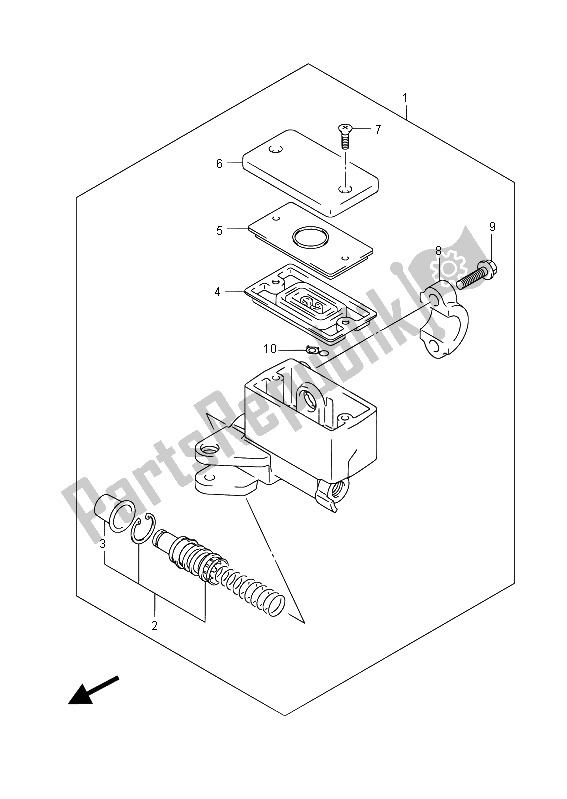 Alle onderdelen voor de Voorste Hoofdcilinder (gsf650su) van de Suzuki GSF 650 Sasa Bandit 2012