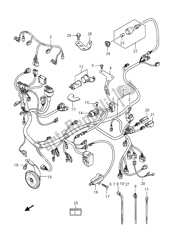 Tutte le parti per il Cablaggio (uh200a) del Suzuki UH 200A Burgman 2014