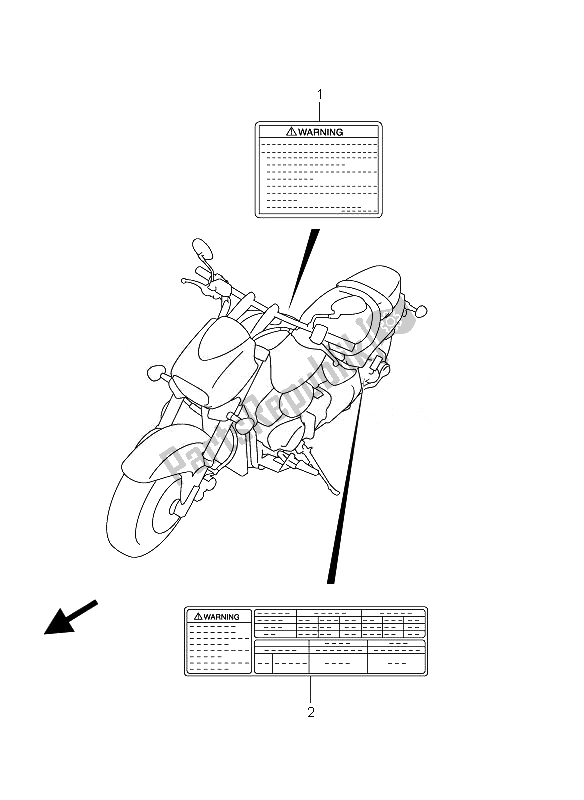 All parts for the Label of the Suzuki VZ 800 Intruder 2010