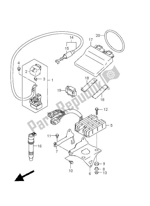 Tutte le parti per il Elettrico del Suzuki GSX 650F 2008
