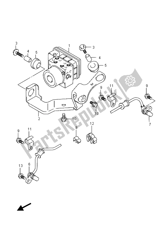 Alle onderdelen voor de Hydraulische Eenheid van de Suzuki DL 1000A V Strom 2015