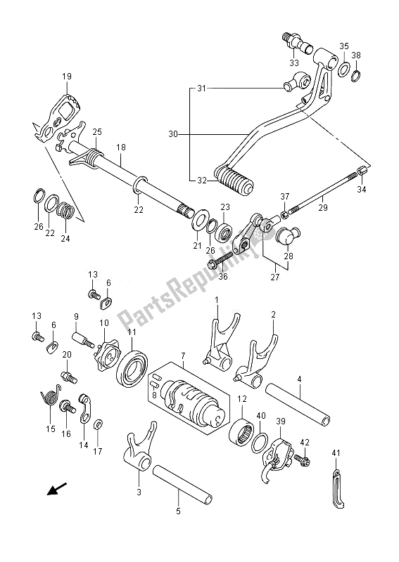 Alle onderdelen voor de Schakelen van de Suzuki SFV 650A Gladius 2014