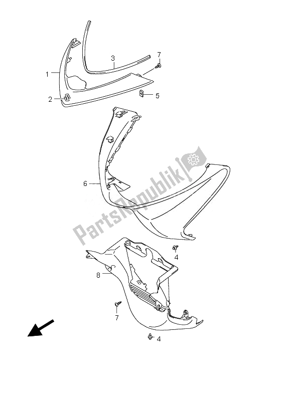 Todas las partes para Escudo Delantero De La Pierna de Suzuki UH 200 Burgman 2010
