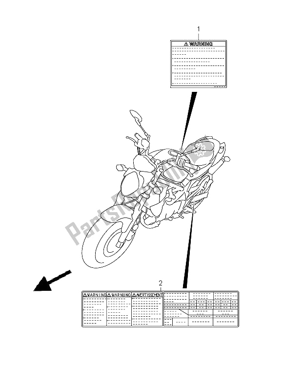 Alle onderdelen voor de Etiket van de Suzuki SFV 650A Gladius 2009