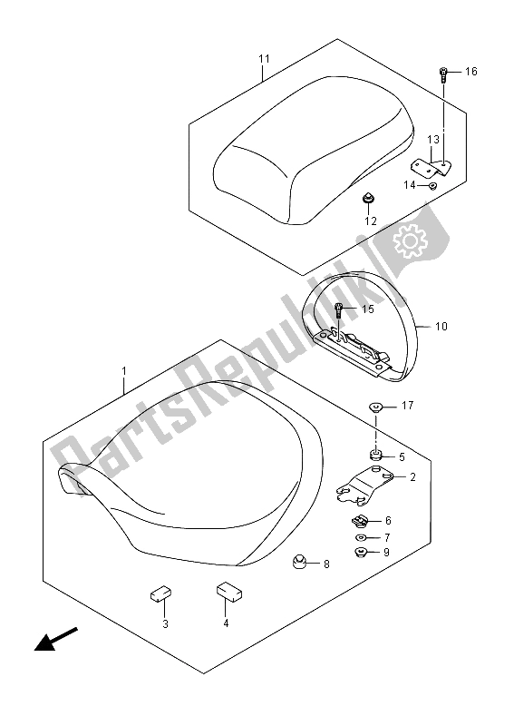 Tutte le parti per il Posto A Sedere del Suzuki VL 1500 BT Intruder 2015