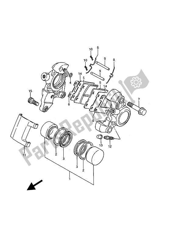 Toutes les pièces pour le étrier Arrière du Suzuki VS 1400 Glpf Intruder 1990