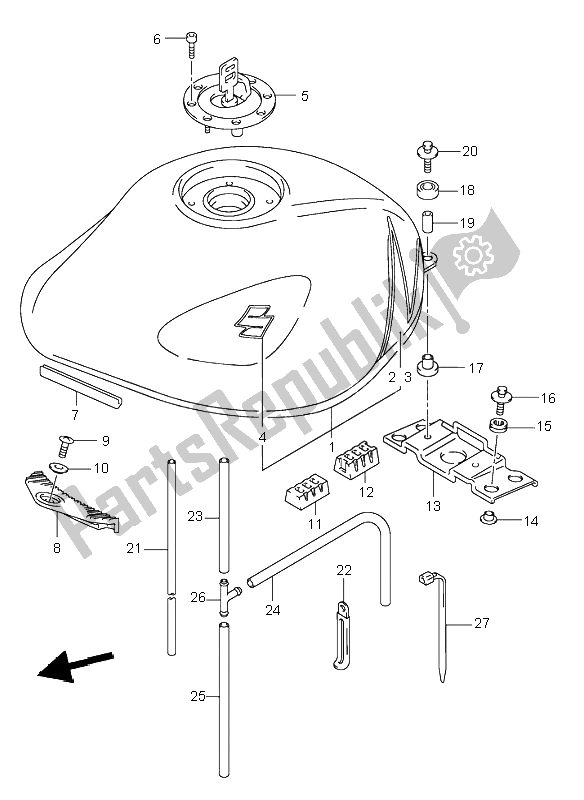 Toutes les pièces pour le Réservoir De Carburant (gsf600z) du Suzuki GSF 600 NSZ Bandit 2004