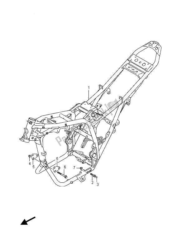 Alle onderdelen voor de Kader van de Suzuki GW 250F Inazuma 2015