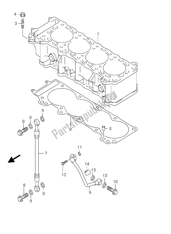 All parts for the Cylinder of the Suzuki GSX 1300R Hayabusa 2004