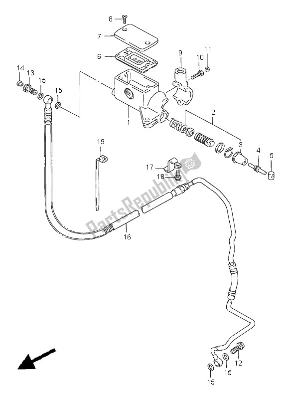 All parts for the Clutch Cylinder of the Suzuki VS 1400 Intruder 1998