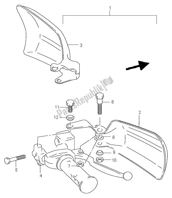 All parts for the Knuckle Cover (optional) of the Suzuki LT A 500F Quadmaster 2001