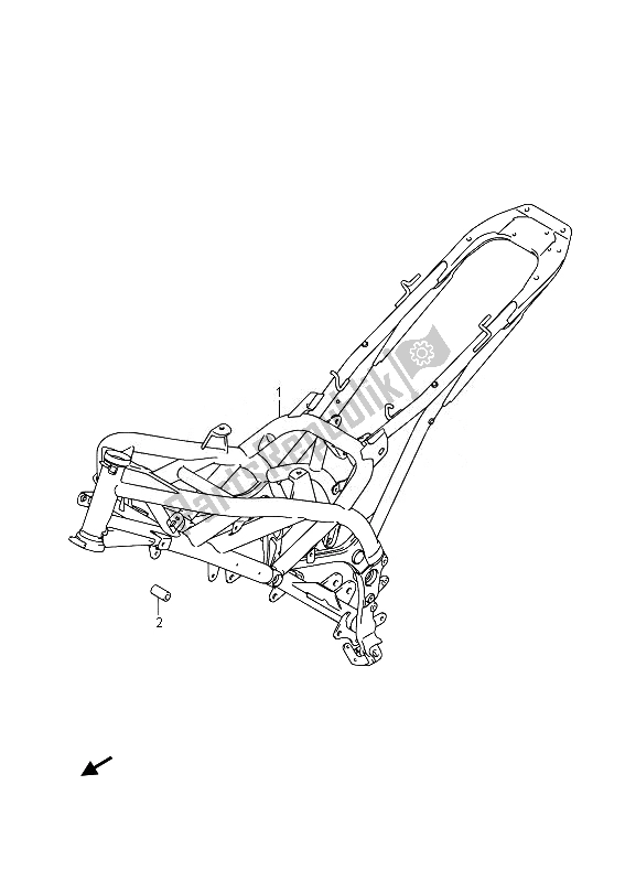 Alle onderdelen voor de Frame (sfv650a) van de Suzuki SFV 650A Gladius 2014