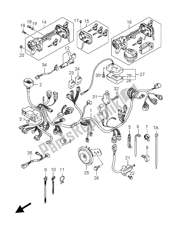 Todas las partes para Arnés De Cableado de Suzuki Burgman AN 400S 2005