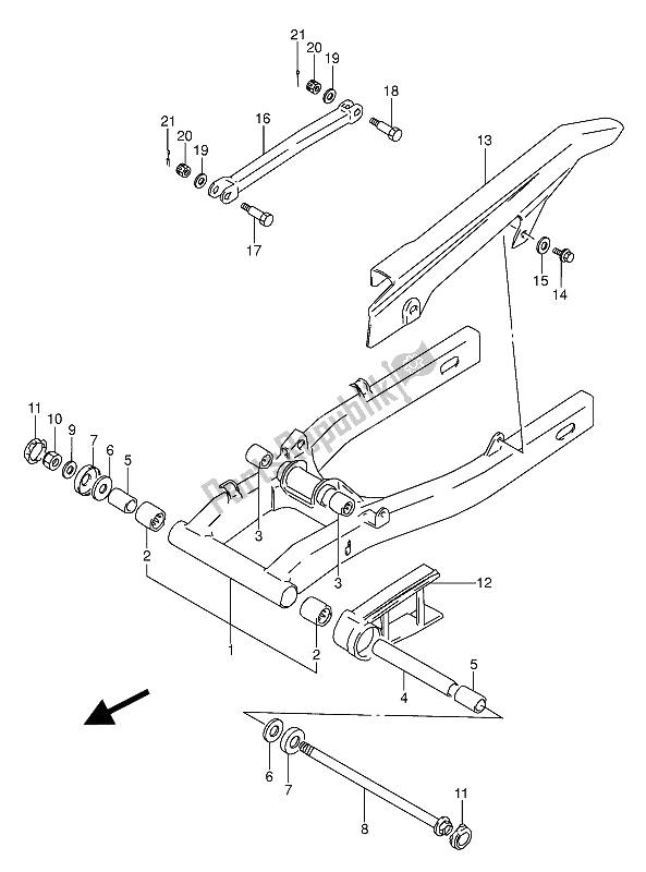 Wszystkie części do Tylne Rami? Wahad? Owe Suzuki GS 500 EU 1993