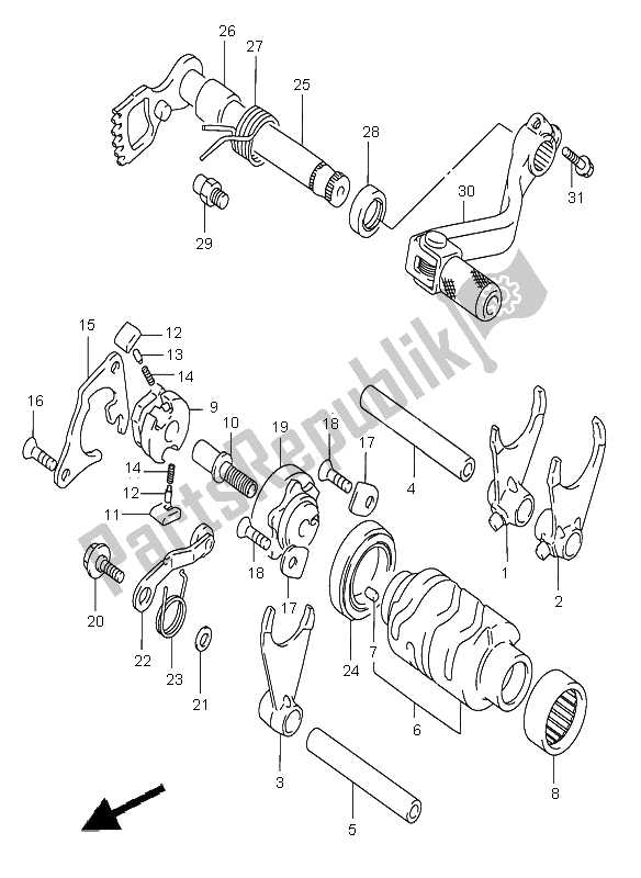 All parts for the Gear Shifting of the Suzuki RM 85 SW LW 2006