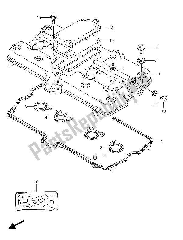 Tutte le parti per il Coperchio Della Testata del Suzuki GSX 600 FUU2 1993