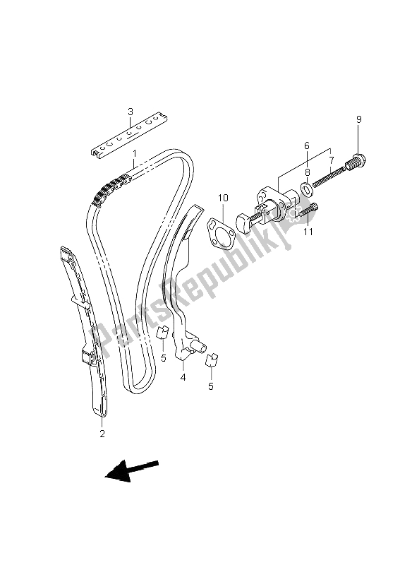 All parts for the Cam Chain of the Suzuki GSF 1250 Nsnasa Bandit 2008