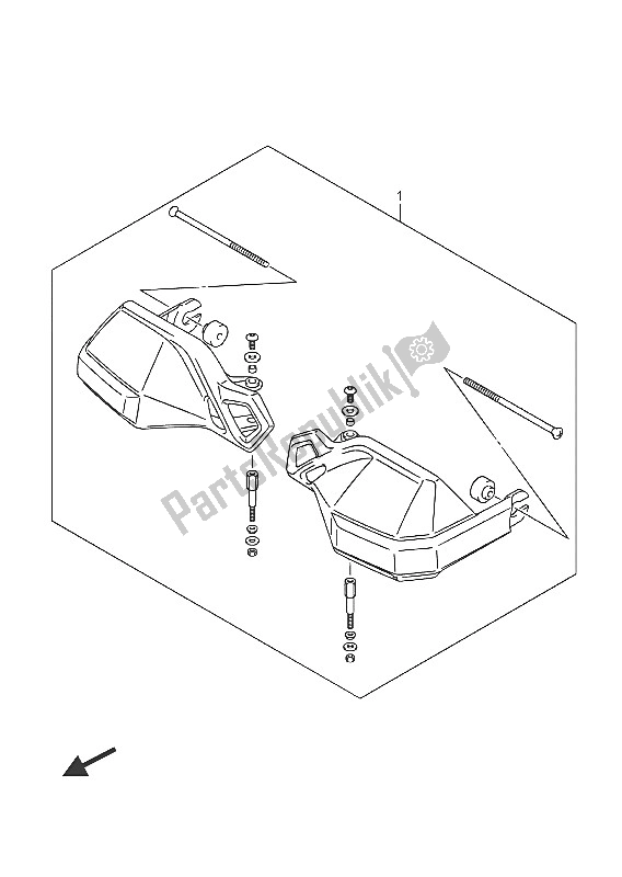 All parts for the Optional (knuckle Cover Set) of the Suzuki DL 1000A V Strom 2016
